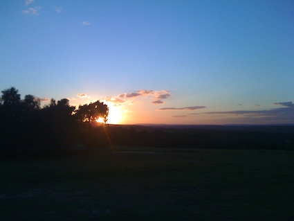A sunset over Ashdown forest enjoyed by Sandra and me